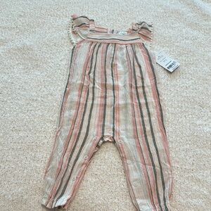 Carter's Striped One Piece - Pink, Green, Cream